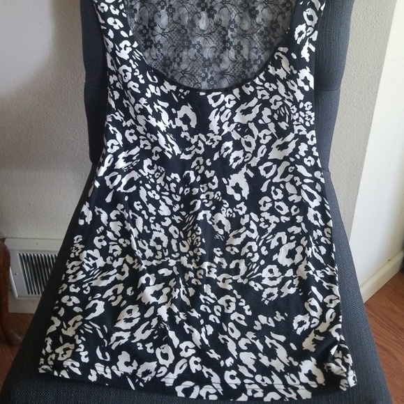 Black & White Cheetah Bodycon Mini Dress - Picture 4 of 4